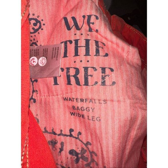 Free People We The Free Oklahoma Sunset Waterfalls Baggy Wide Leg Denim Jeans wo - Picture 7 of 8